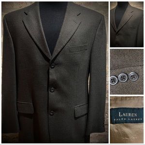 42R Lauren Ralph Lauren Lambs Wool Brown Blazer Jacket Sport Coat